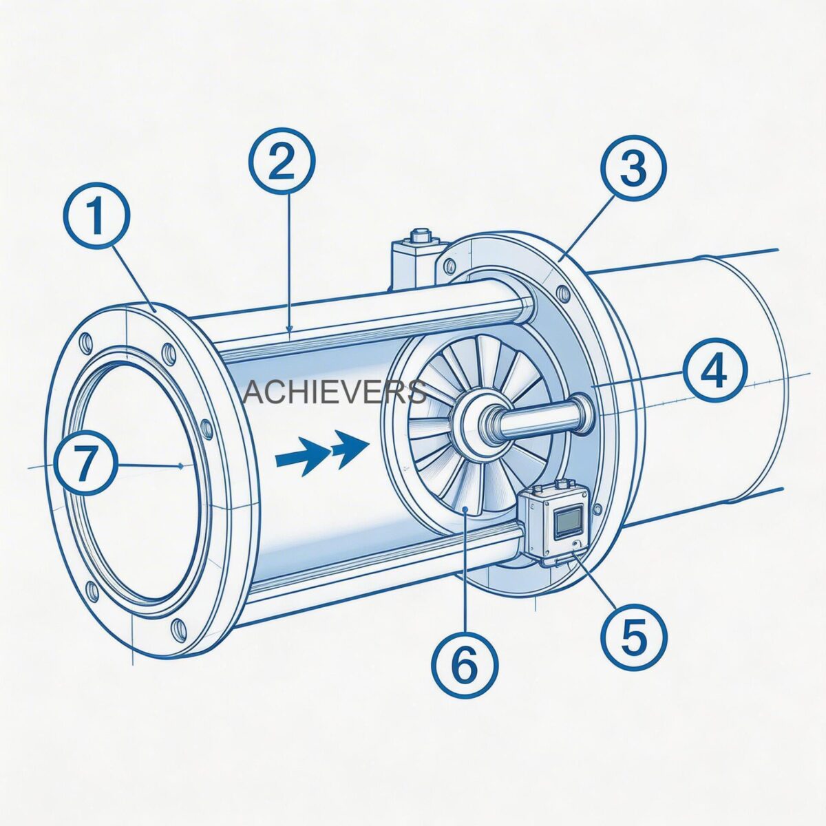 Internal schematic of a fuel nozzle identifying the main poppet valve, swivel joint O-rings, Venturi sensing tube, and digital flow meter turbine location