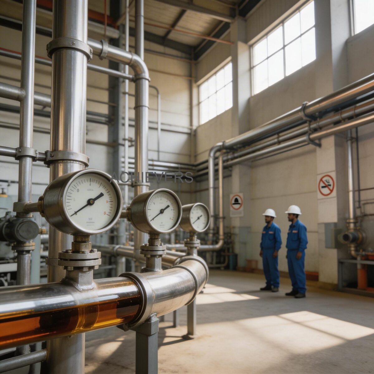 Oil Flow Meters installed and operating at an Indian industrial facility showing correct setup