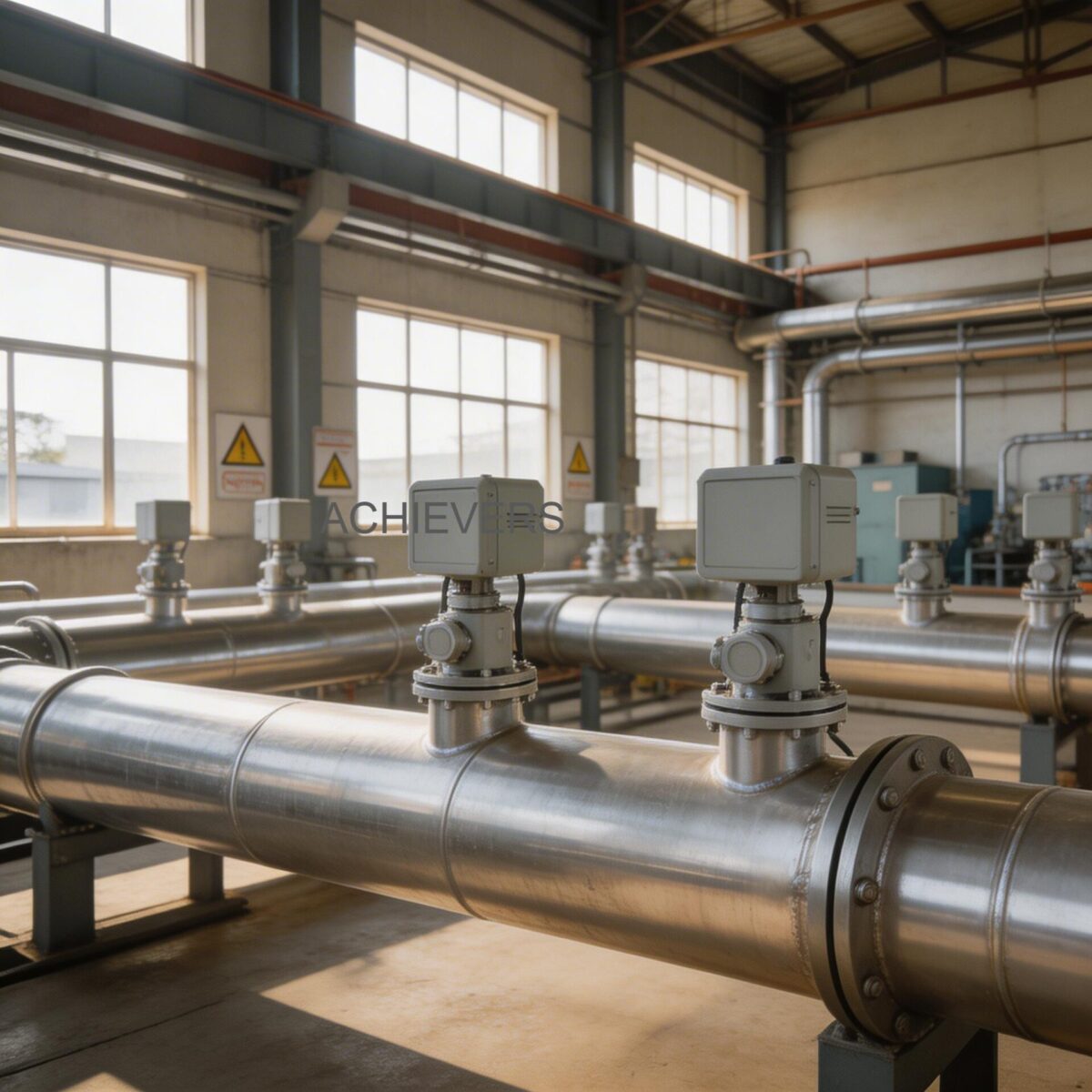 Vortex Flow Meters installed at an Indian thermal power plant with proper upstream straight pipe runs, capturing saturated steam flow accurately under high-temperature conditions