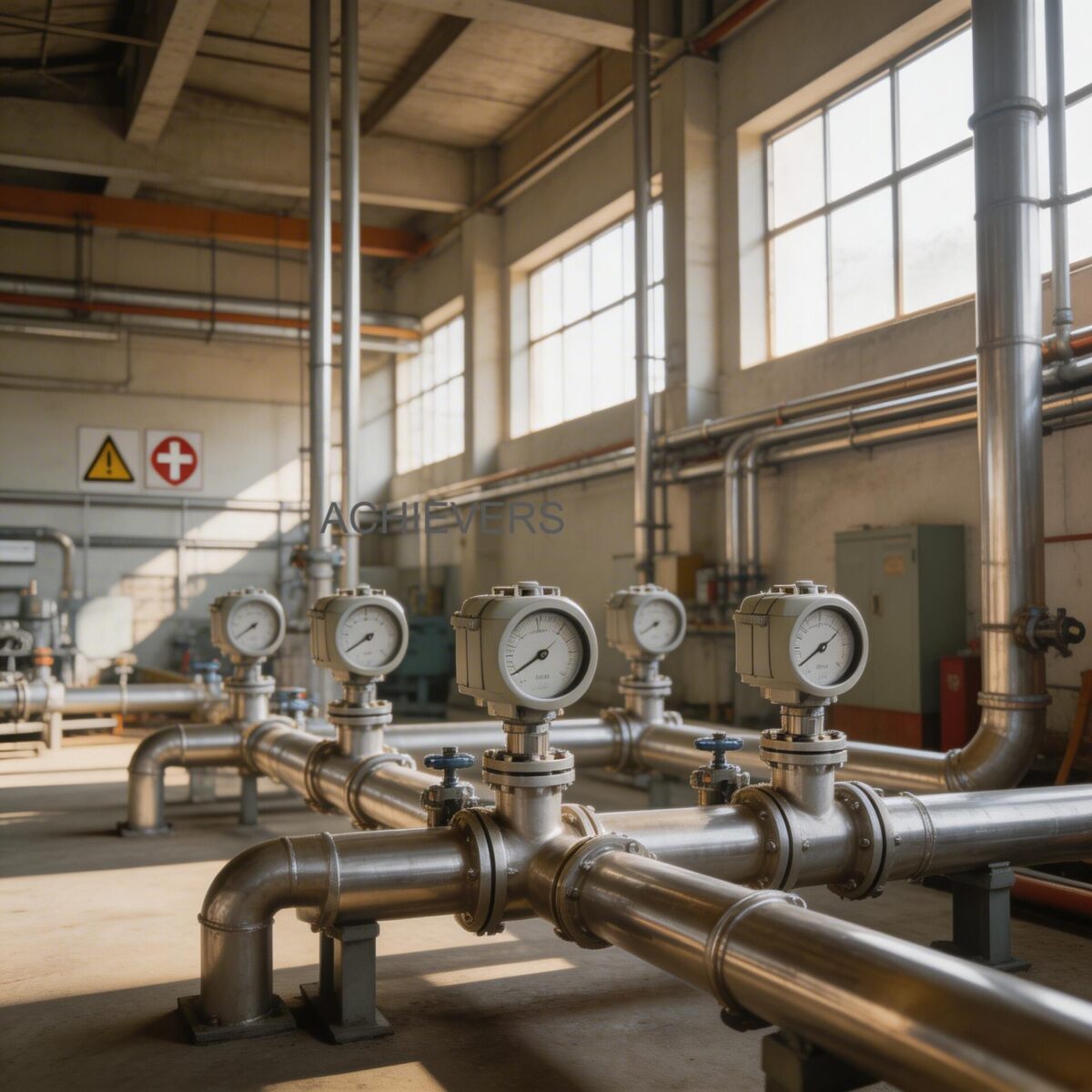 An engineer calibrating an electronic RS485 turbine flow meter installed on a large fuel decanting pipeline at an Indian refinery