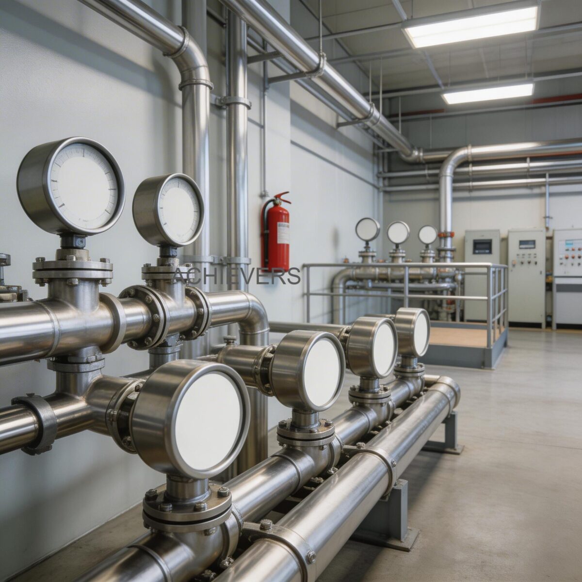 Well-maintained Oil Flow Meters installation at an industrial site as a reference