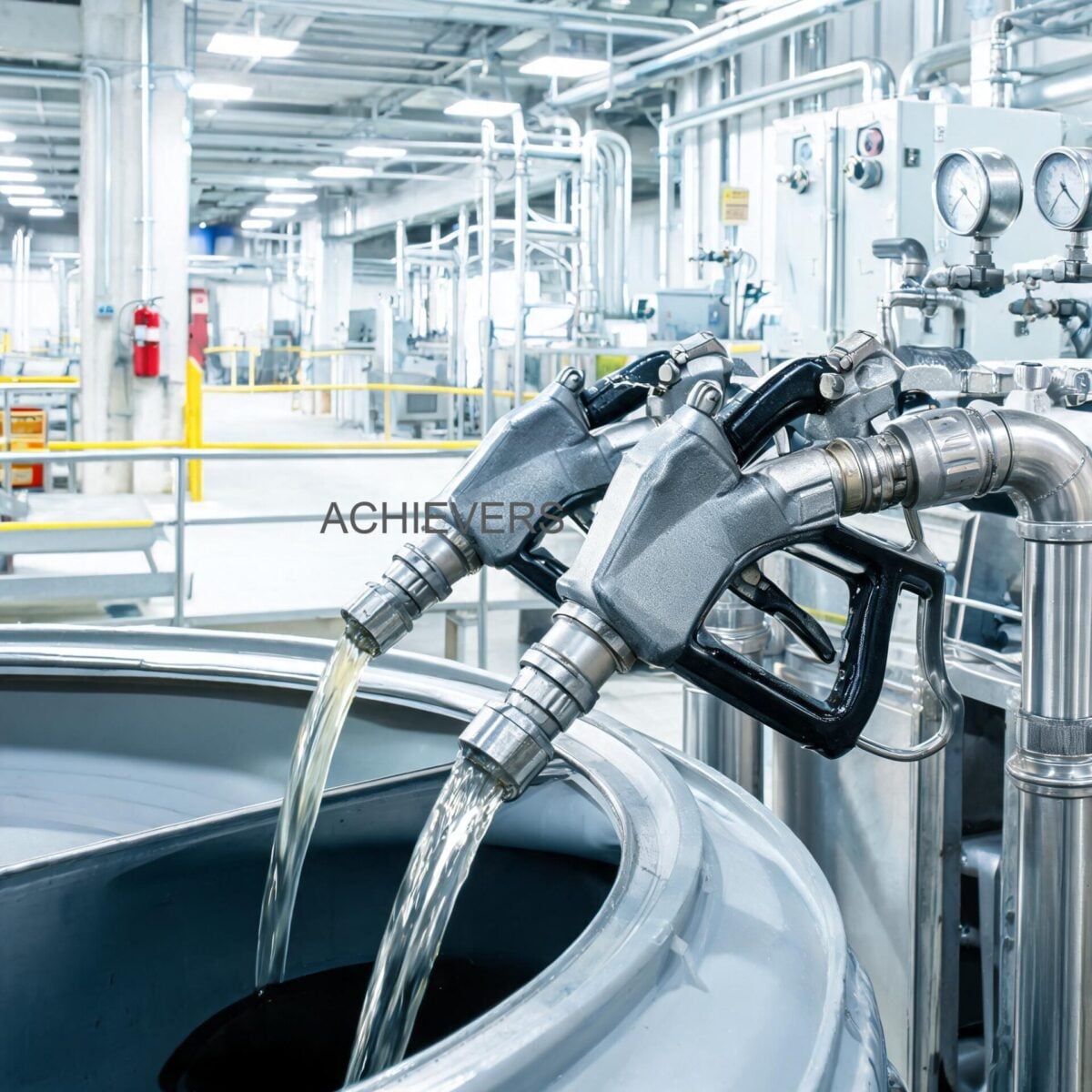 Fuel Nozzles in use at a representative global industrial application connected to high flow transfer pumps