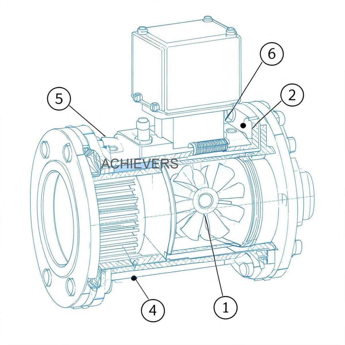 Schematic or cross-section of Diesel Dispensers showing internal flow path, bypass valve routing, and metering chamber positions