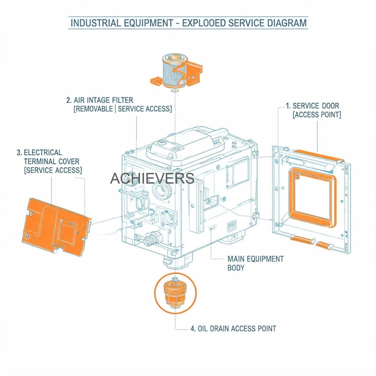 Exploded technical diagram of a digital metering fuel nozzle showing the BSP3/4 inlet thread, internal strainer, battery compartment, and required maintenance access points