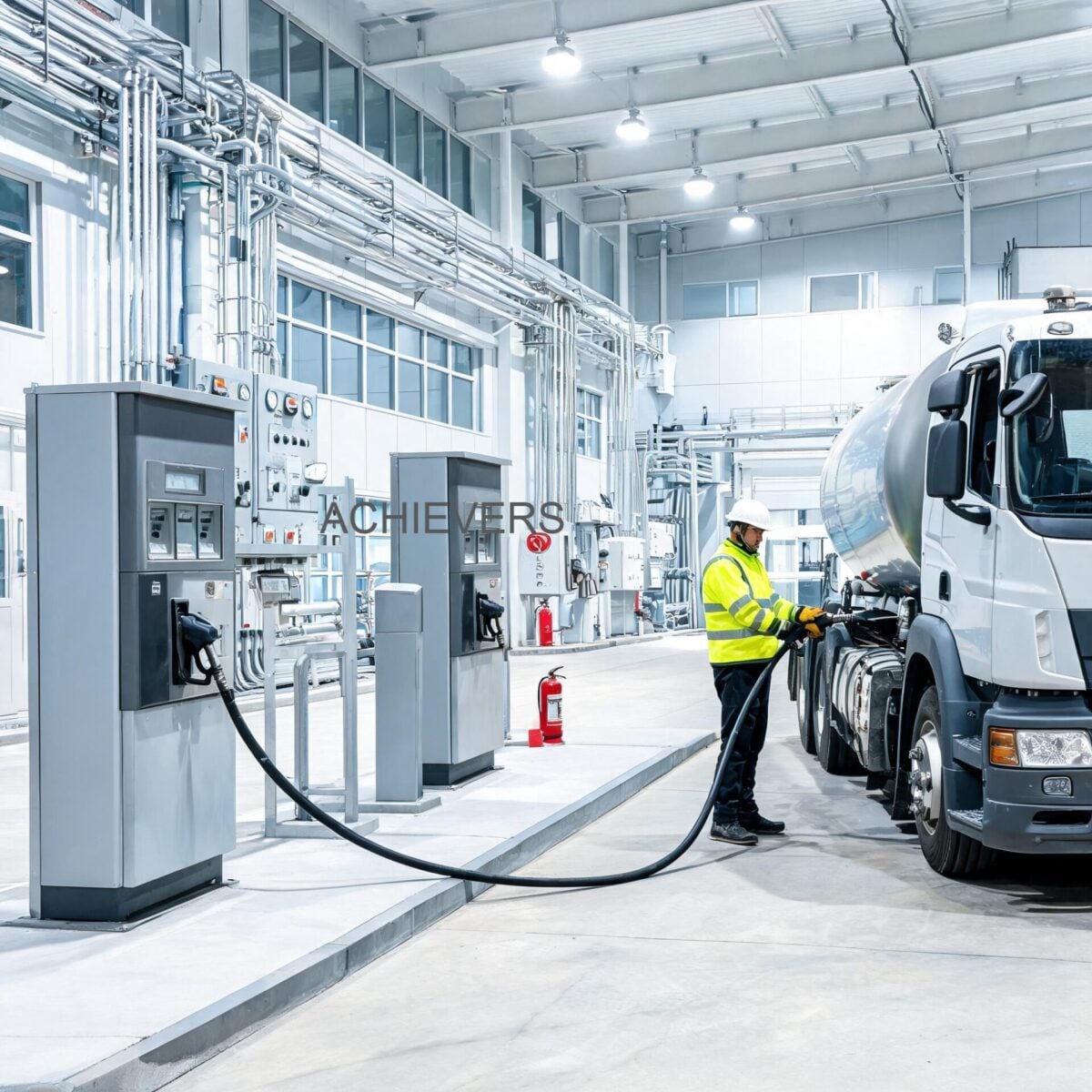 Diesel Dispensers installed at an industrial plant with correct piping setup, bypass valves, and filtration for accurate measurement and extended operational life
