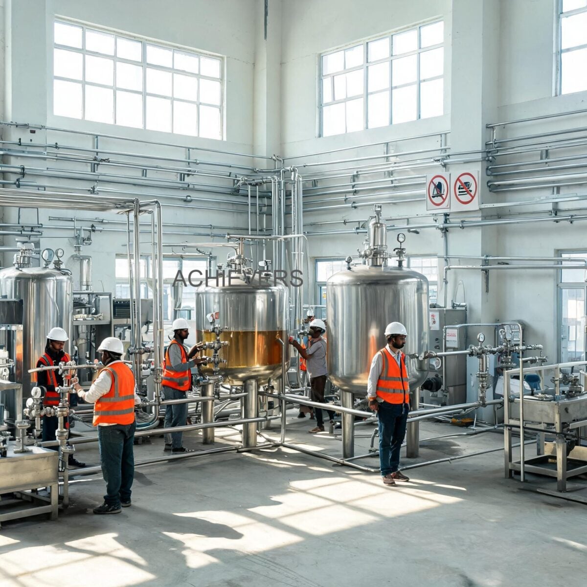 An operator on an Indian automotive assembly line using a liquid batching system with preset controller to accurately fill an engine with synthetic motor oil